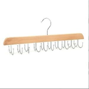 Wooden Multi Hook Hanger 20 Hooks Space Saving Closet Organizer Natural